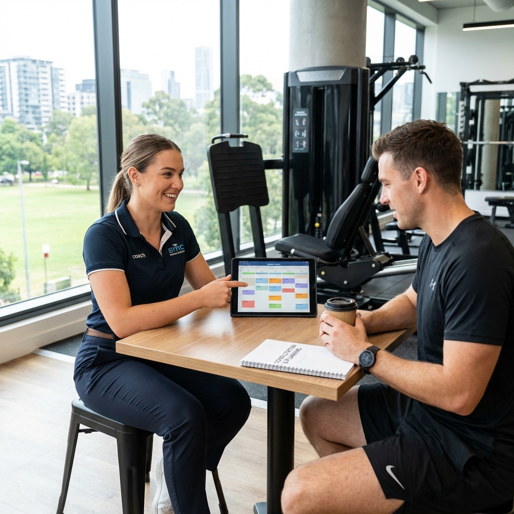 Coach analyzing data